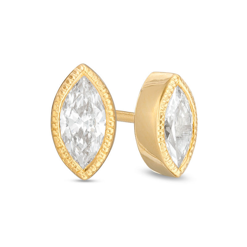 Main Image 1 of 3/8 CT. T.W. Marquise Diamond Solitaire Vintage-Style Stud Earrings in 10K Gold