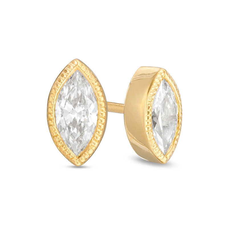 3/8 CT. T.W. Marquise Diamond Solitaire Vintage-Style Stud Earrings in 10K Gold