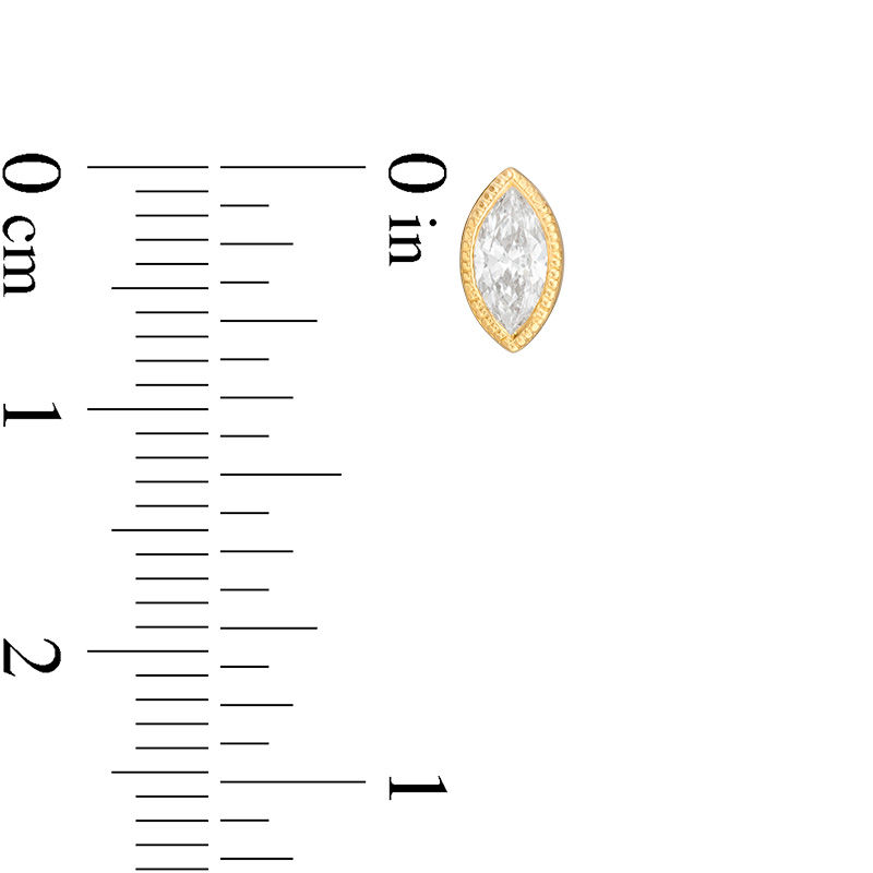 Main Image 3 of 3/8 CT. T.W. Marquise Diamond Solitaire Vintage-Style Stud Earrings in 10K Gold