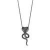 Thumbnail Image 0 of Enchanted Disney Villains Jafar 1/10 CT. T.W. Diamond Snake Pendant in Sterling Silver with Black Rhodium - 19"