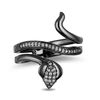 Enchanted Disney Villains Jafar 1/6 CT. T.W. Diamond Snake Bypass Ring in Sterling Silver with Black Rhodium