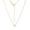 Thumbnail Image 0 of 1/5 CT. Emerald-Cut Diamond Solitaire Vintage-Style Necklace in 10K Gold