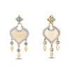 Thumbnail Image 2 of Enchanted Disney Jasmine Swiss Blue Topaz and 1/5 CT. T.W. Diamond Arabesque Drop Earrings in 10K Gold