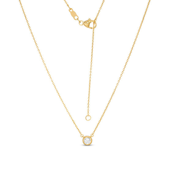 1/5 CT. Diamond Solitaire Vintage-Style Necklace in 10K Gold