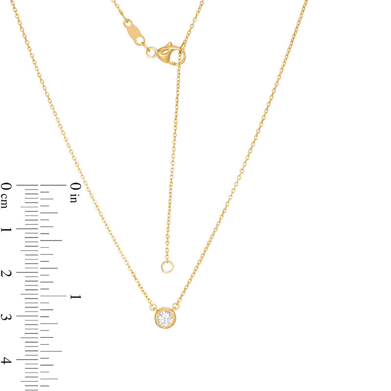Main Image 2 of 1/5 CT. Diamond Solitaire Vintage-Style Necklace in 10K Gold