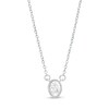 Thumbnail Image 1 of 1/5 CT. Oval Diamond Solitaire Vintage-Style Necklace in 10K White Gold