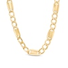 Thumbnail Image 0 of Made in Italy Men's 6.7mm Figaro and Brick Chain Necklace in 10K Gold - 22"