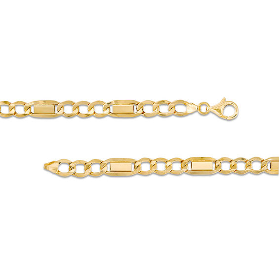 Made in Italy Men's 6.7mm Figaro and Brick Chain Necklace in 10K Gold - 22"