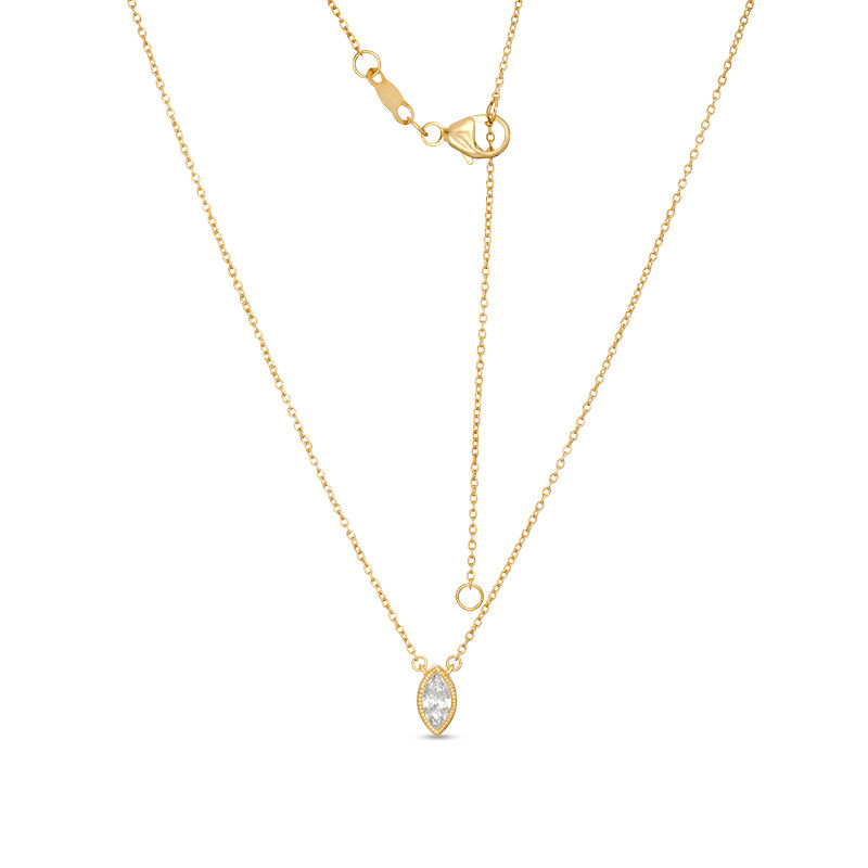 Main Image 1 of 1/5 CT. Marquise Diamond Solitaire Vintage-Style Necklace in 10K Gold