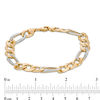 Thumbnail Image 3 of Made in Italy Men's 9.5mm Diamond-Cut Figaro Chain Bracelet in 10K Two-Tone Gold - 8.5"