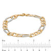 Thumbnail Image 4 of Made in Italy 9.5mm Diamond-Cut Figaro Chain Bracelet in 10K Two-Tone Gold - 8.5"