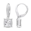 Thumbnail Image 1 of 1/5 CT. T.W. Diamond Square Frame Drop Earrings in Sterling Silver