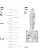 Thumbnail Image 2 of 1/5 CT. T.W. Diamond Square Frame Drop Earrings in Sterling Silver