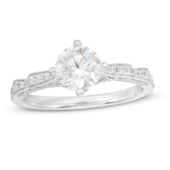 1-1/4 CT. T.w. Certified Diamond Bow Shank Engagement Ring in 14K White Gold (I/Si2)