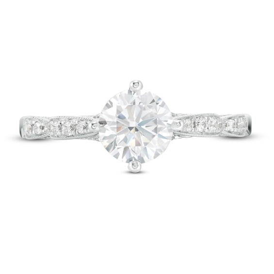 1-1/4 CT. T.w. Certified Diamond Bow Shank Engagement Ring in 14K White Gold (I/Si2)