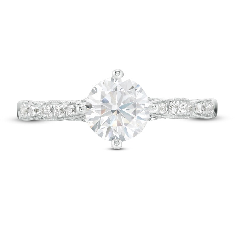 Main Image 4 of 1-1/4 CT. T.W. Certified Diamond Bow Shank Engagement Ring in 14K White Gold (I/SI2)