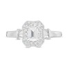 Thumbnail Image 4 of 3/4 CT. T.W. Certified Emerald-Cut Diamond Octagonal Frame Vintage-Style Engagement Ring in 14K White Gold (I/I1)