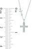 Thumbnail Image 3 of Diamond Accent Petite Two Cross Pendant in 10K White Gold - 19"