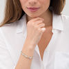 Thumbnail Image 2 of 4 CT. T.W. Baguette and Round Diamond Five Row "X" Bracelet in 10K Two-Tone Gold