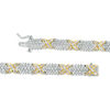 Thumbnail Image 2 of 4 CT. T.W. Baguette and Round Diamond Five Row "X" Bracelet in 10K Two-Tone Gold