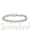 Thumbnail Image 3 of 4 CT. T.W. Baguette and Round Diamond Five Row "X" Bracelet in 10K Two-Tone Gold