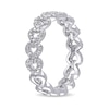 Thumbnail Image 3 of 1/15 CT. T.W. Diamond Sideways Heart Link Eternity Band in Sterling Silver