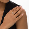 Thumbnail Image 2 of 1/8 CT. T.W. Composite Diamond Hexagon Ring in 10K Rose Gold - Size 7