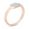 Thumbnail Image 3 of 1/8 CT. T.W. Composite Diamond Hexagon Ring in 10K Rose Gold - Size 7