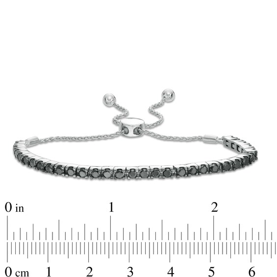 2 CT. T.w. Black Diamond Tennis Bolo Bracelet in Sterling Silver - 9.5"