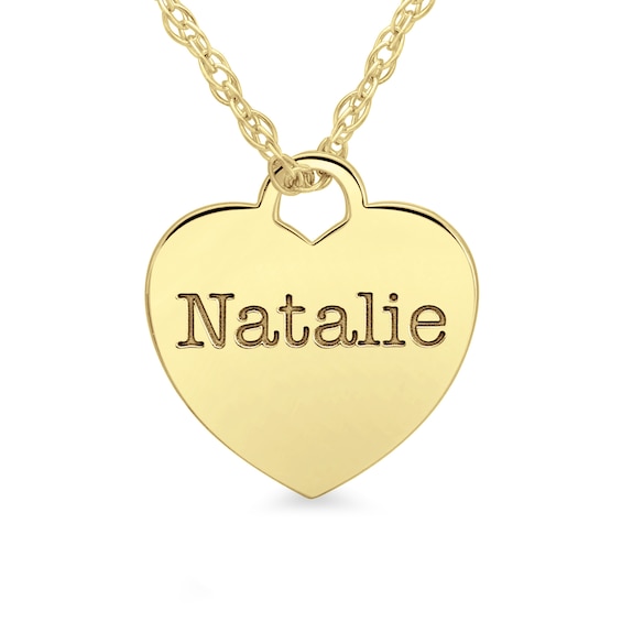 Engravable 17.0mm Heart-Shaped Disc Pendant (1 Line)