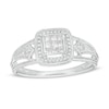 Thumbnail Image 0 of 1/6 CT. T.W. Princess-Cut and Round Diamond Frame Vintage-Style Promise Ring in 10K White Gold