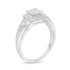 Thumbnail Image 2 of 1/6 CT. T.W. Princess-Cut and Round Diamond Frame Vintage-Style Promise Ring in 10K White Gold