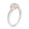 1/6 CT. T.W. Composite Diamond Frame Twist Shank Promise Ring in 10K Two-Tone Gold