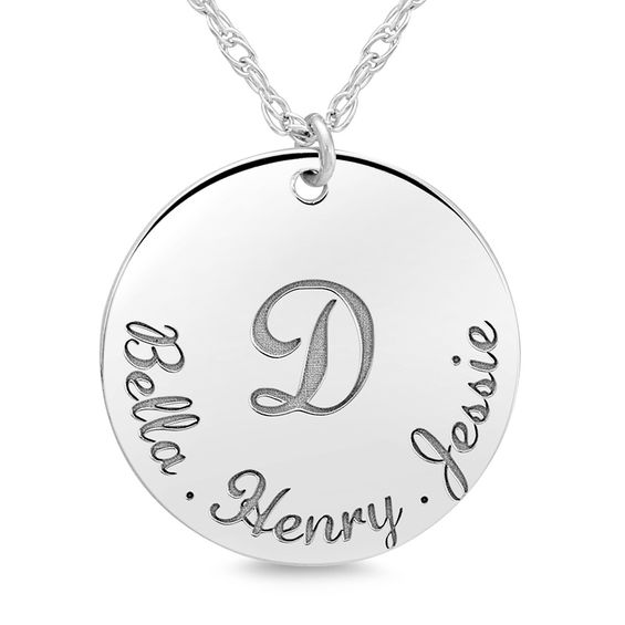 Engravable 22.0mm Disc Pendant (1 Initial and 5 Lines)