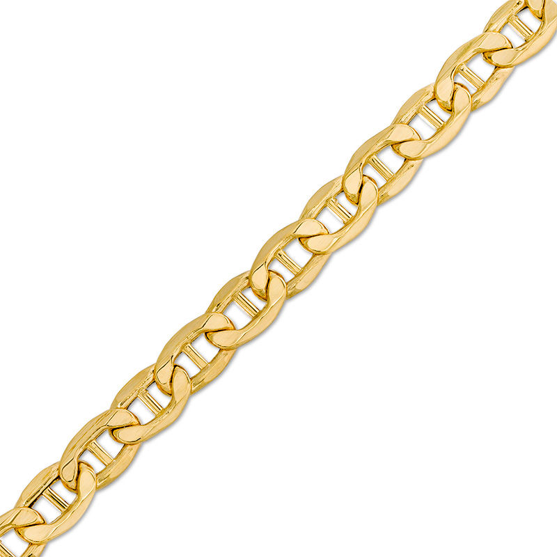 Main Image 1 of Made in Italy 9.6mm Diamond-Cut Mariner Chain Bracelet in 10K Gold - 9"