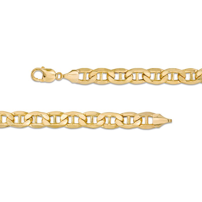 Made in Italy Men's 9.6mm Diamond-Cut Mariner Chain Bracelet in 10K Gold - 9"