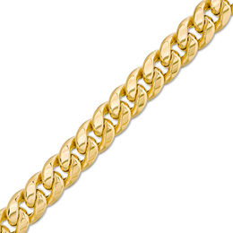 Made in Italy Men's 11.3mm Semi-Solid Cuban Curb Chain Bracelet in 10K Gold - 9&quot;