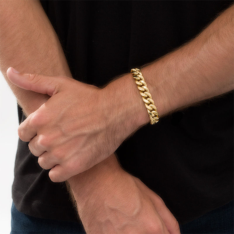 Zales Men's 14K Gold Curb Chain Bracelet