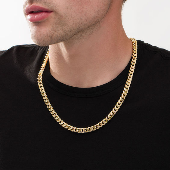 Men's 3.5mm Cuban Curb Chain Necklace in 10K Gold - 22
