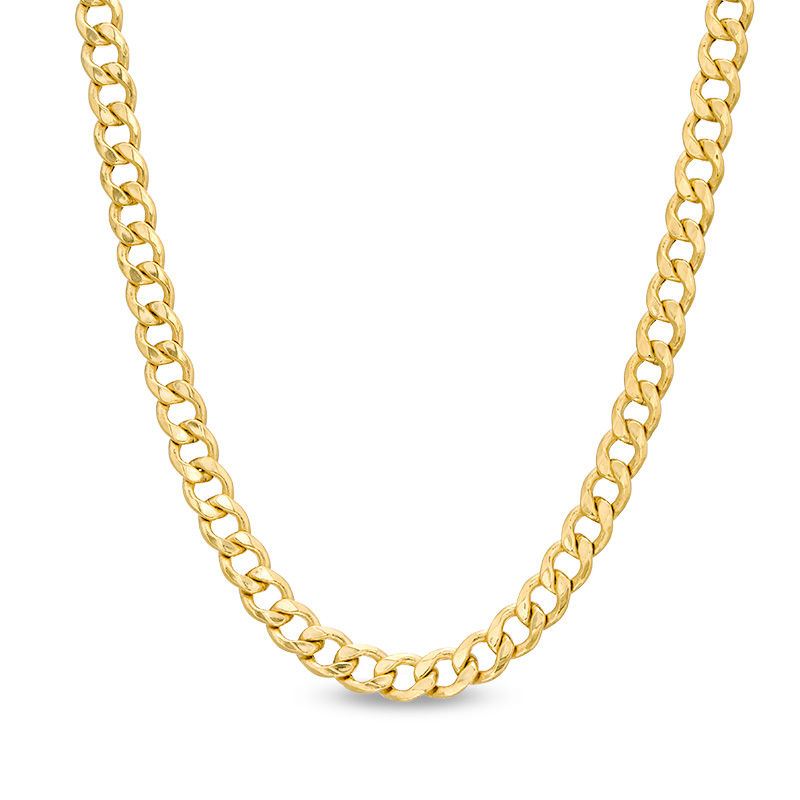 Main Image 1 of Men's 115 Gauge Curb Chain Necklace in 10K Gold - 22"