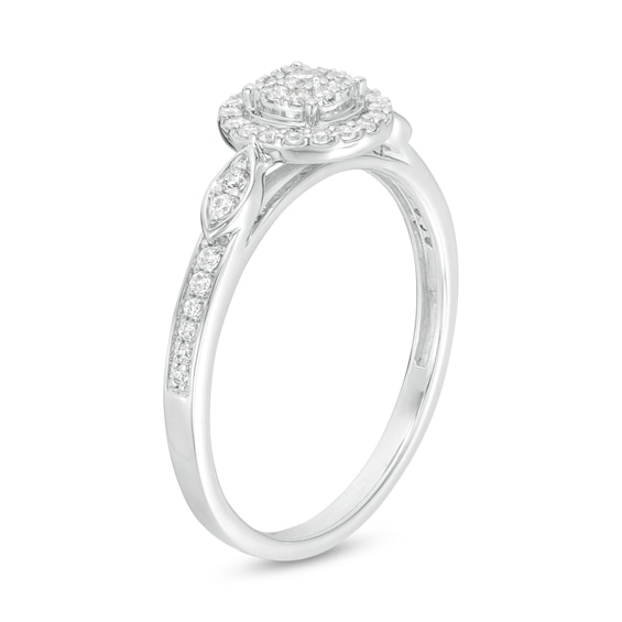 1/4 CT. T.w. Composite Diamond Frame Promise Ring in 10K White Gold