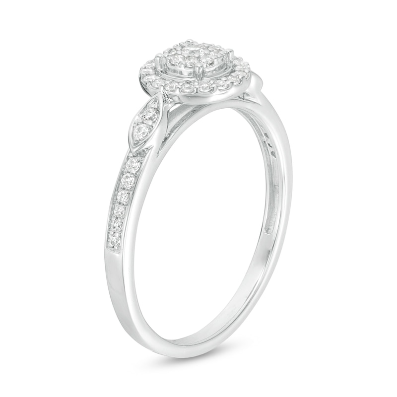 1/4 CT. T.W. Composite Diamond Frame Promise Ring in 10K White Gold