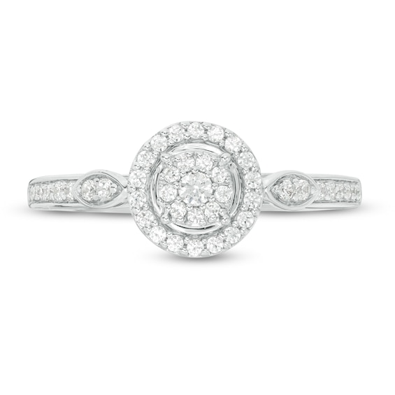 1/4 CT. T.w. Composite Diamond Frame Promise Ring in 10K White Gold