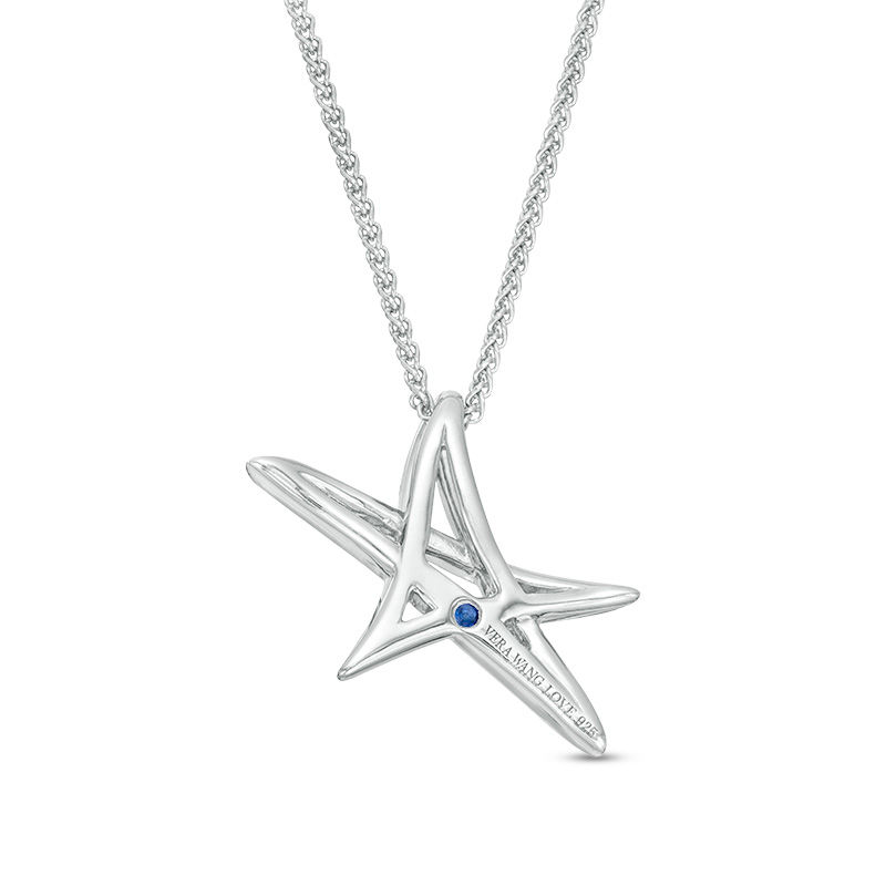 Vera Wang Love Collection 1/8 CT. T.W. Diamond Abstract Star Pendant in Sterling Silver - 19"