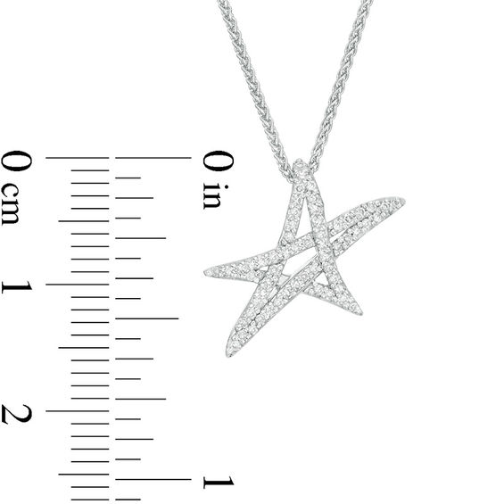Vera Wang Love Collection 1/8 CT. T.w. Diamond Abstract Star Pendant in Sterling Silver - 19"