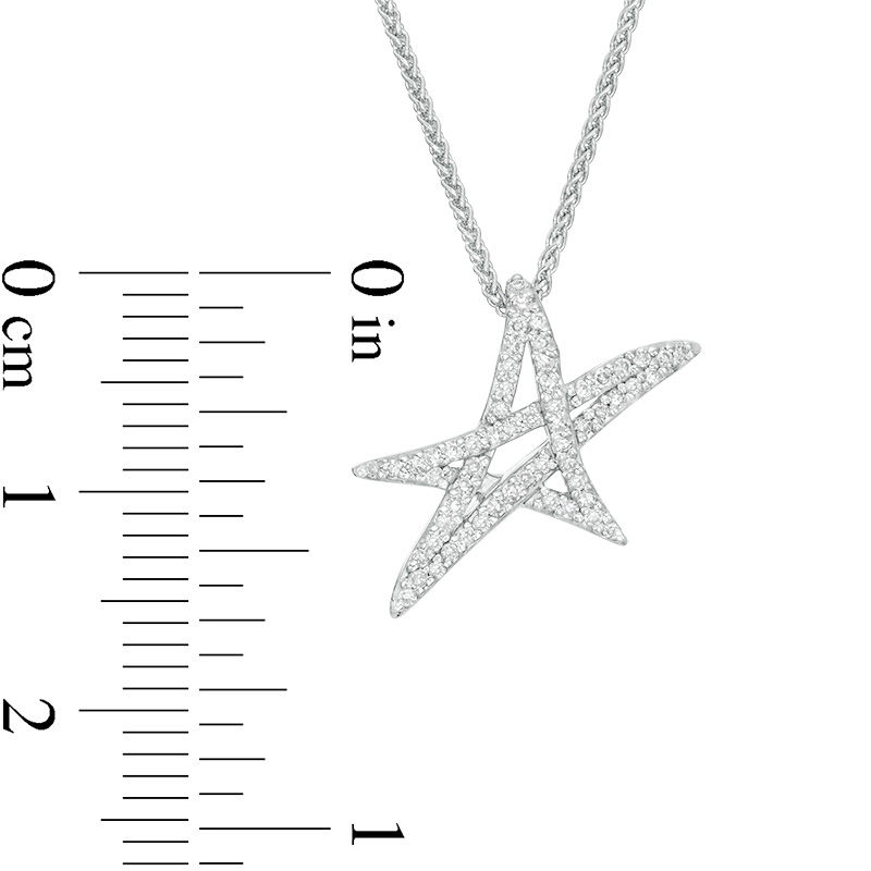 Main Image 4 of Vera Wang Love Collection 1/8 CT. T.W. Diamond Abstract Star Pendant in Sterling Silver - 19"