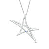 Thumbnail Image 2 of Vera Wang Love Collection Bold Abstract Star Pendant in Sterling Silver - 19"