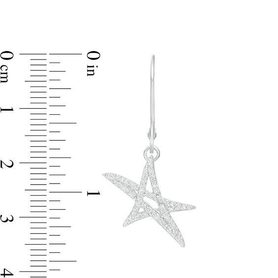 Vera Wang Love Collection 1/3 CT .T.w. Diamond Abstract Star Drop Earrings in Sterling Silver