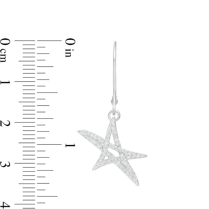 Main Image 2 of Vera Wang Love Collection 1/3 CT .T.W. Diamond Abstract Star Drop Earrings in Sterling Silver