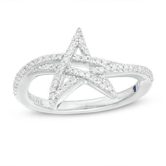 Vera Wang Love Collection 1/5 CT .T.w. Diamond Abstract Star Ring in Sterling Silver